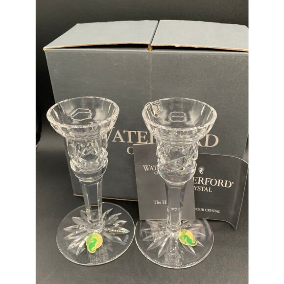 Waterford Crystal Lismore Vintage Candle Stick Holders with Original Box - Picture 6 of 8